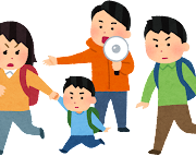 いやすとやさんのイラスト_避難訓練